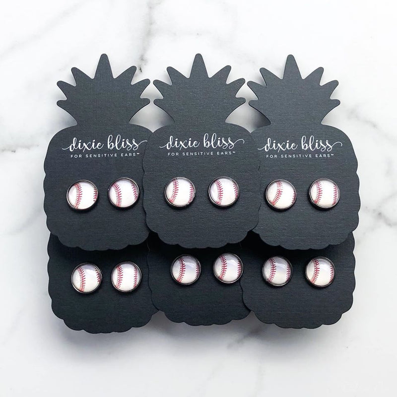 Baseball - Dixie Bliss - Single Stud Earrings