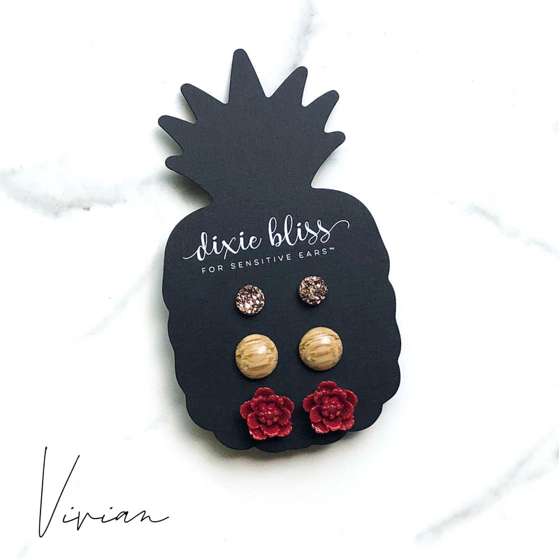 Vivian Trio - Dixie Bliss - Trio Stud Earring Set