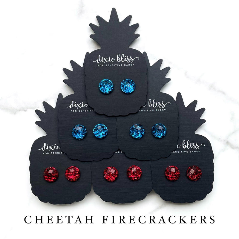 Cheetah Firecrackers - Dixie Bliss - Single Stud Earrings