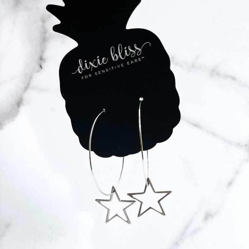 Fanciful Hoops in Stars - Dixie Bliss - Dangle Earrings