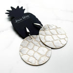 Florence in Silver Pearl Croc - Dixie Bliss - Dangle Earrings