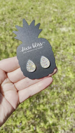 Teardrops in White Diamonds - Dixie Bliss - Single Stud Earrings