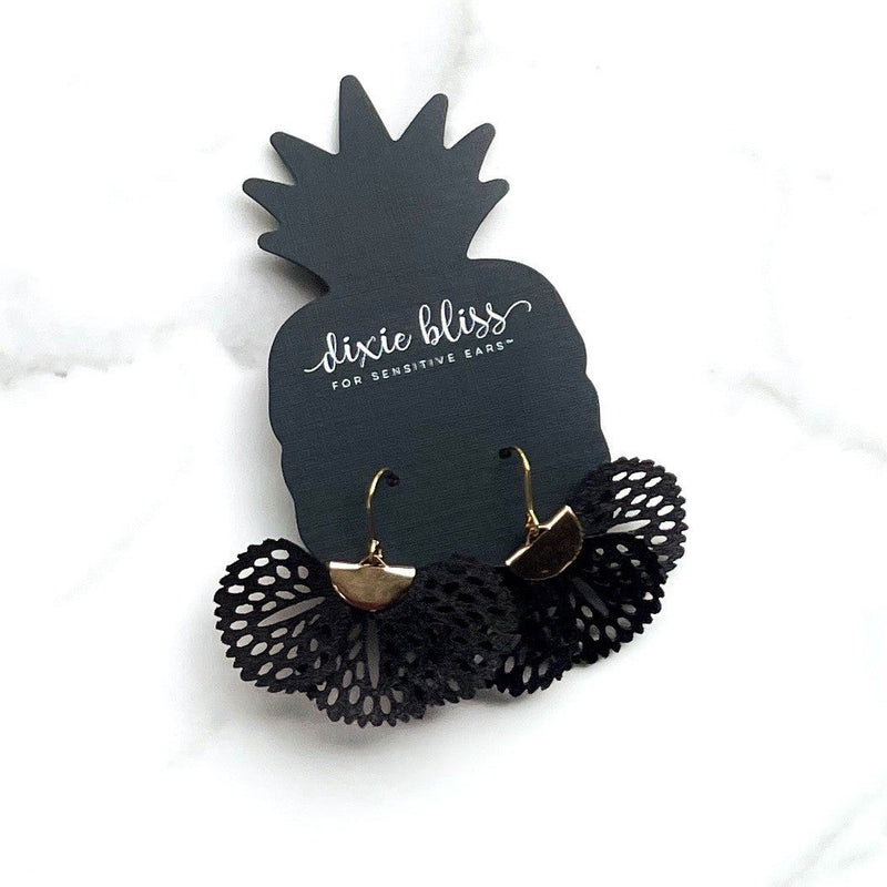 Flutter in Black - Dixie Bliss - Dangle Earrings