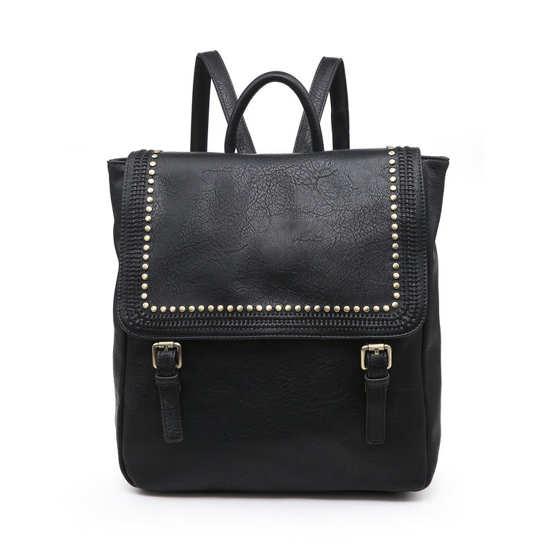 Valerie Flapover Backpack w/ Grommet Details