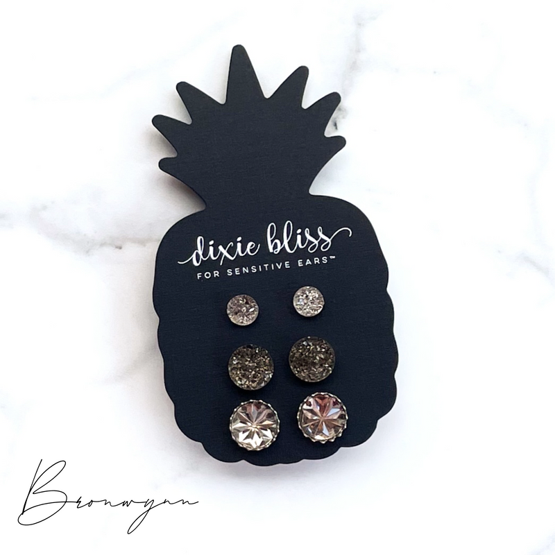 Bronwynn - Dixie Bliss - Trio Stud Earring Set **LTD EDITION