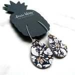 Charlotte in Navy Floral  - Dixie Bliss - Dangle Earrings