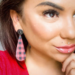 Rhodes in Red Buffalo Plaid - Dixie Bliss - Dangle Earrings