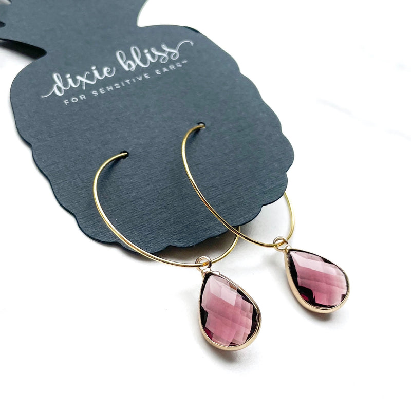 Fanciful Hoops in Mink Mauve - Dixie Bliss - Dangle Earrings