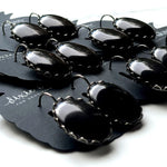 Eyelet in Black Onyx - Dixie Bliss - Leverback Earrings