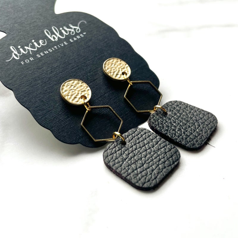 Bedford in Black - Dixie Bliss - Dangle Earrings