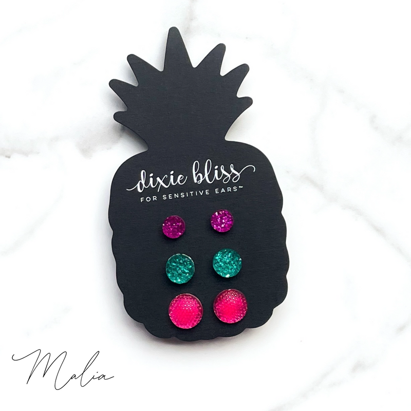 Malia - Dixie Bliss - Trio Stud Earrings Set