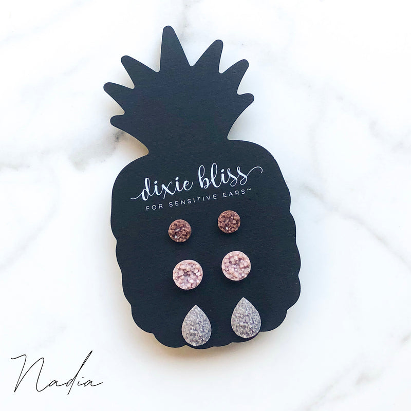 Nadia - Dixie Bliss - Trio Stud Earring Set