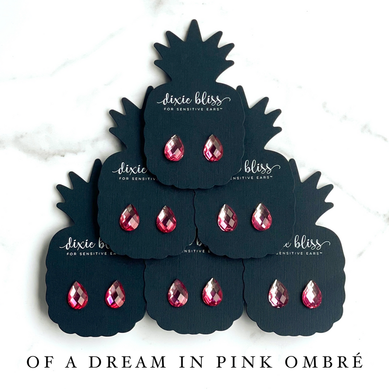 Of a Dream in Pink Ombre - Dixie Bliss - Single Stud Earrings