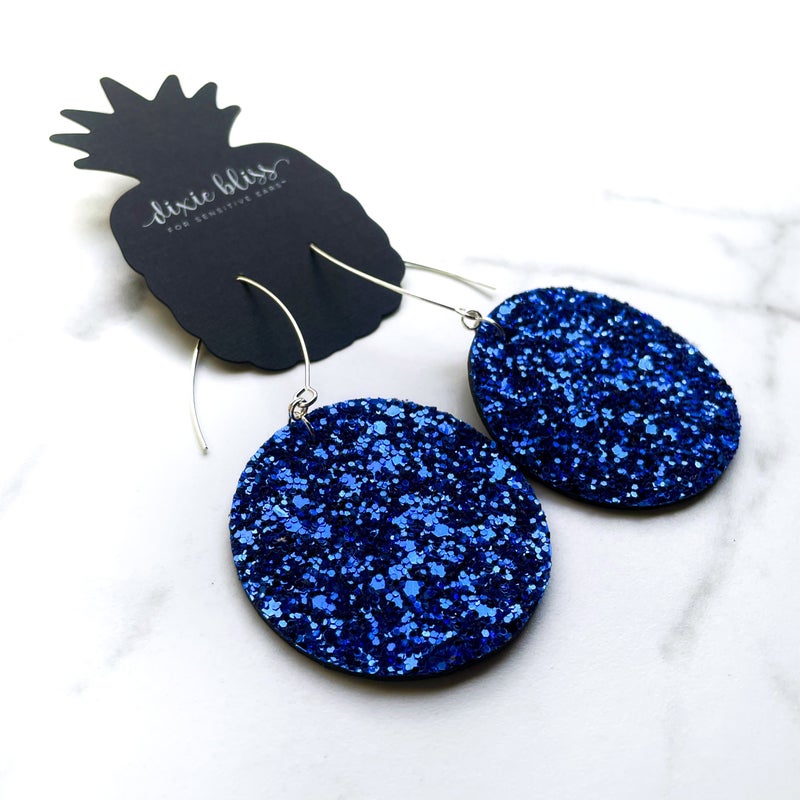 Vegas in Royal Glitter - Dixie Bliss - Dangle Earrings