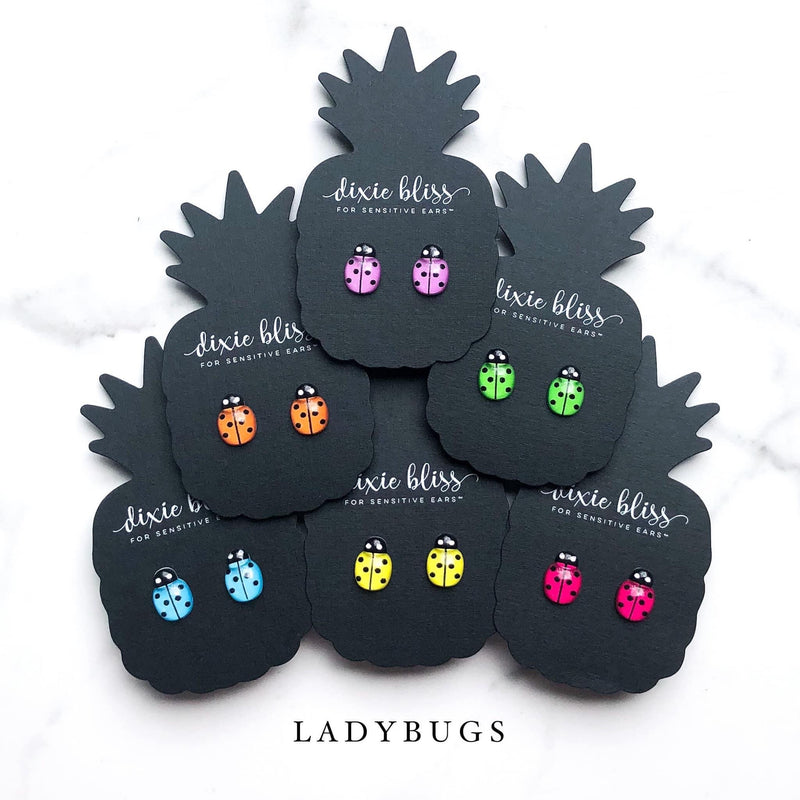 Ladybug - Dixie Bliss - Single Stud Earrings