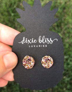 Raspberry Druzy - Dixie Bliss - Single Stud Earrings