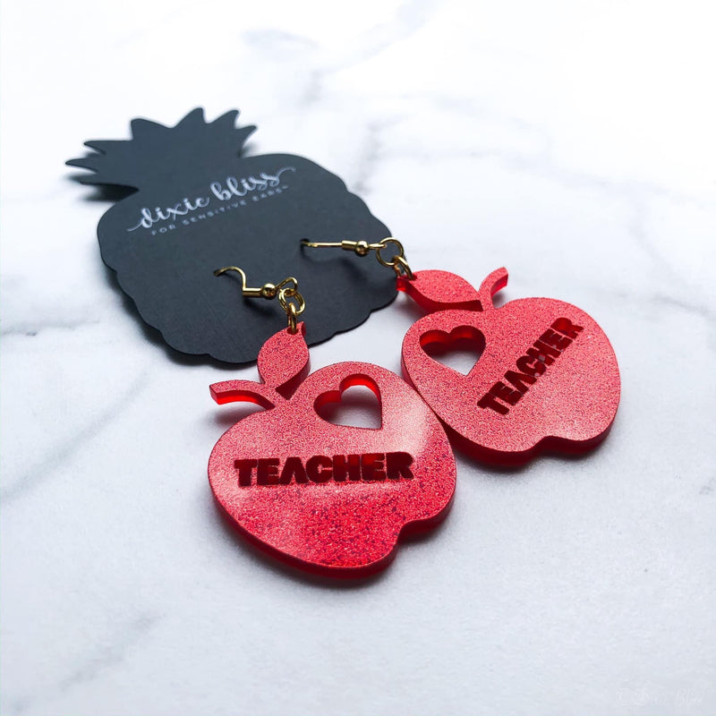 Teacher Apple - Dixie Bliss - Dangle Earrings