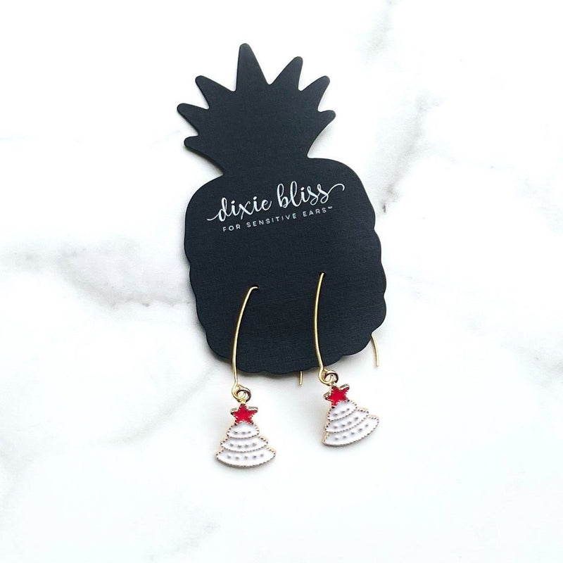 White Christmas Trees - Dixie Bliss - Dangle Earrings **LTD EDITION