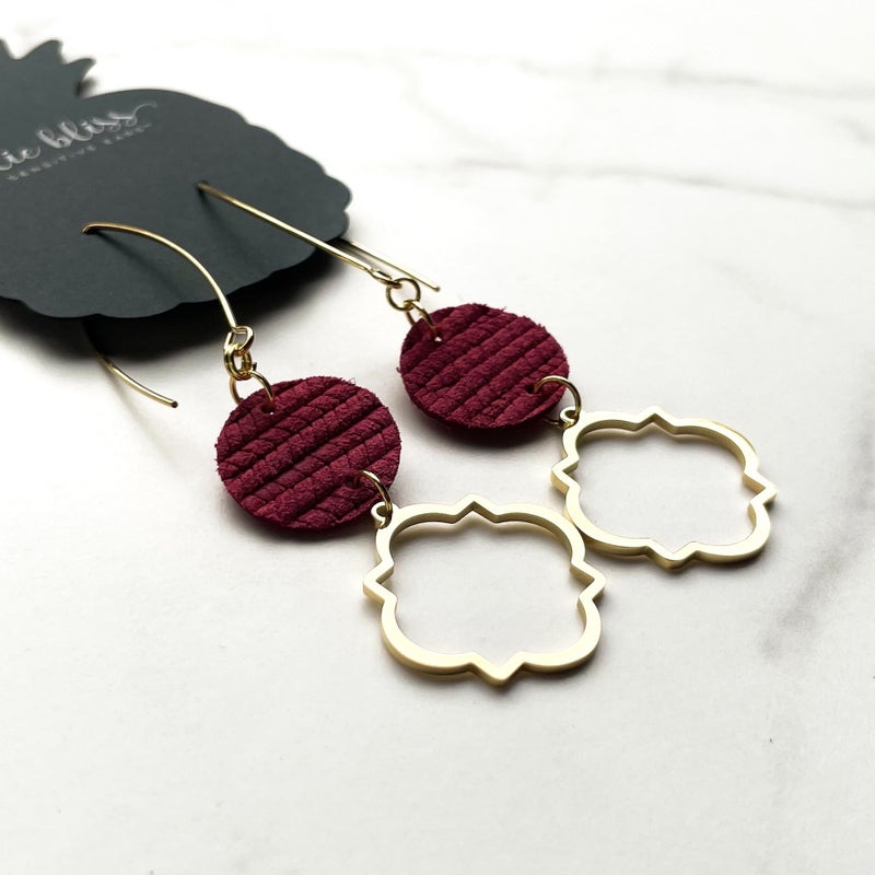 Evening Prayer in Wine - Dixie Bliss - Dangle Earrings