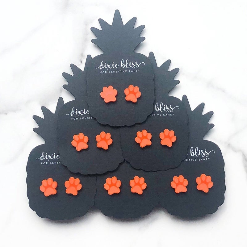 Orange Paws - Dixie Bliss - Single Stud Earrings